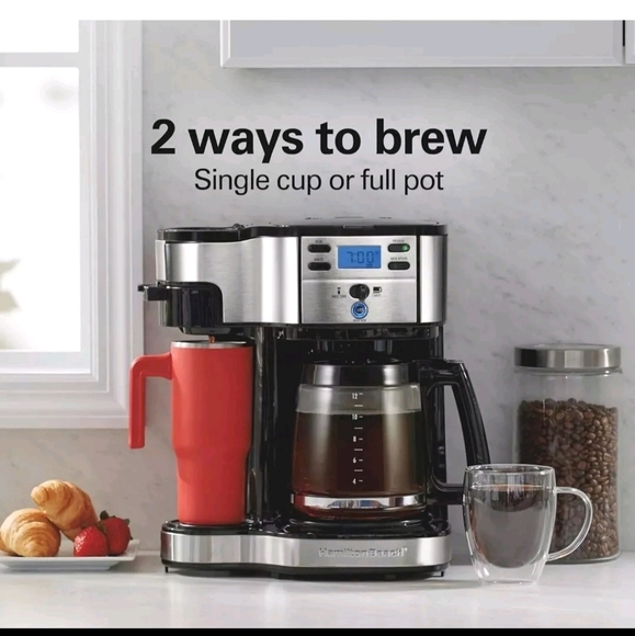 Hamilton Beach Drip Coffee Maker & Single Serve Machine2 Way12 Cup Programmable - Picture 1 of 12